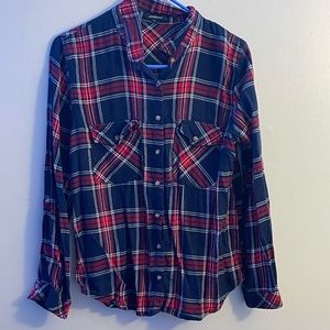 Red, White and Blue button up flannel